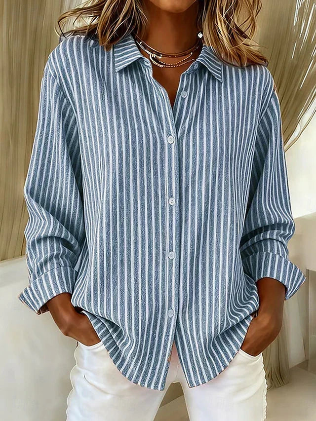 JIMENA | STRIPED BUTTON-UP SHIRT