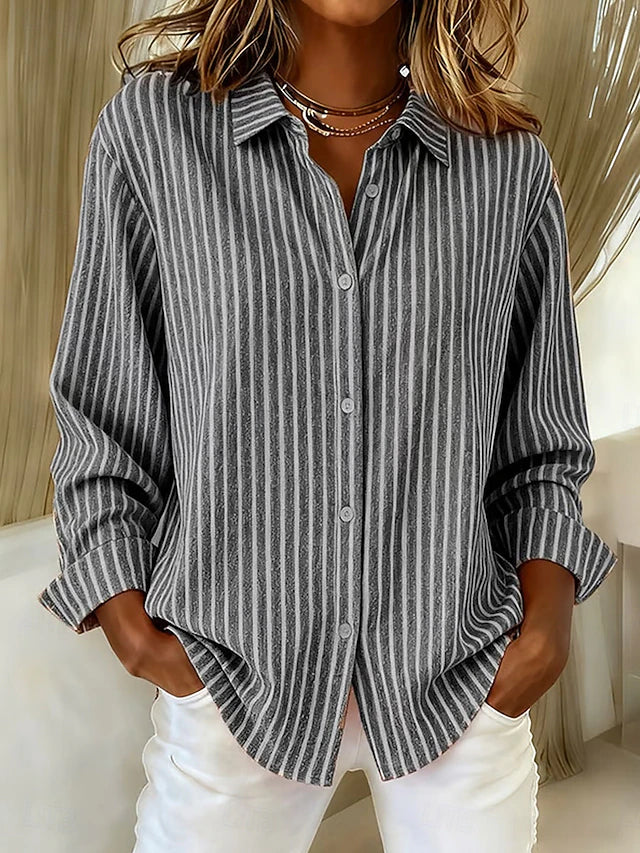 JIMENA | STRIPED BUTTON-UP SHIRT