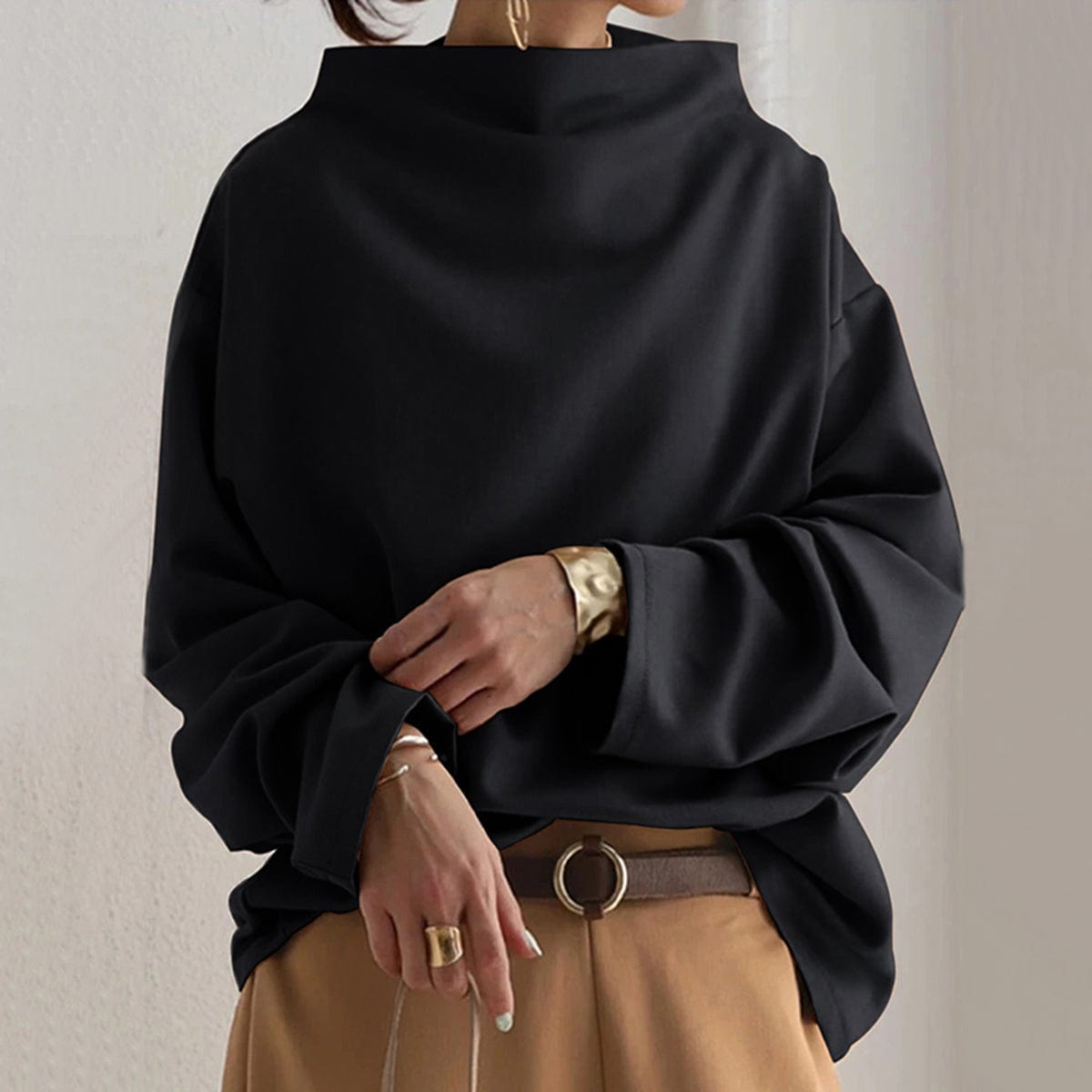 ELSPETH | HIGH-NECK CASUAL TOP