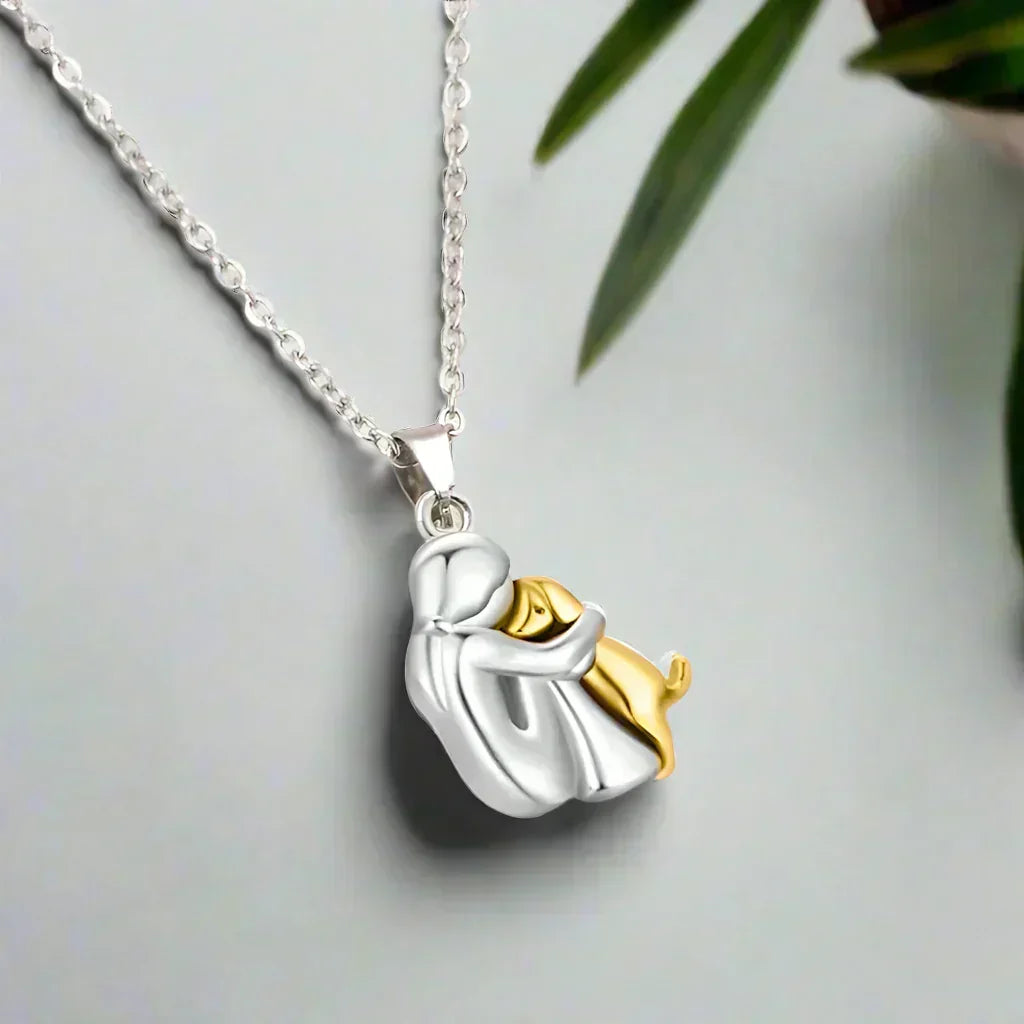 Eternal Friendship Pendant | Woman & Dog