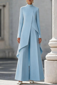 CATRIONA | HIGH-NECK ASYMMETRIC WIDE-LEG TROUSER SET