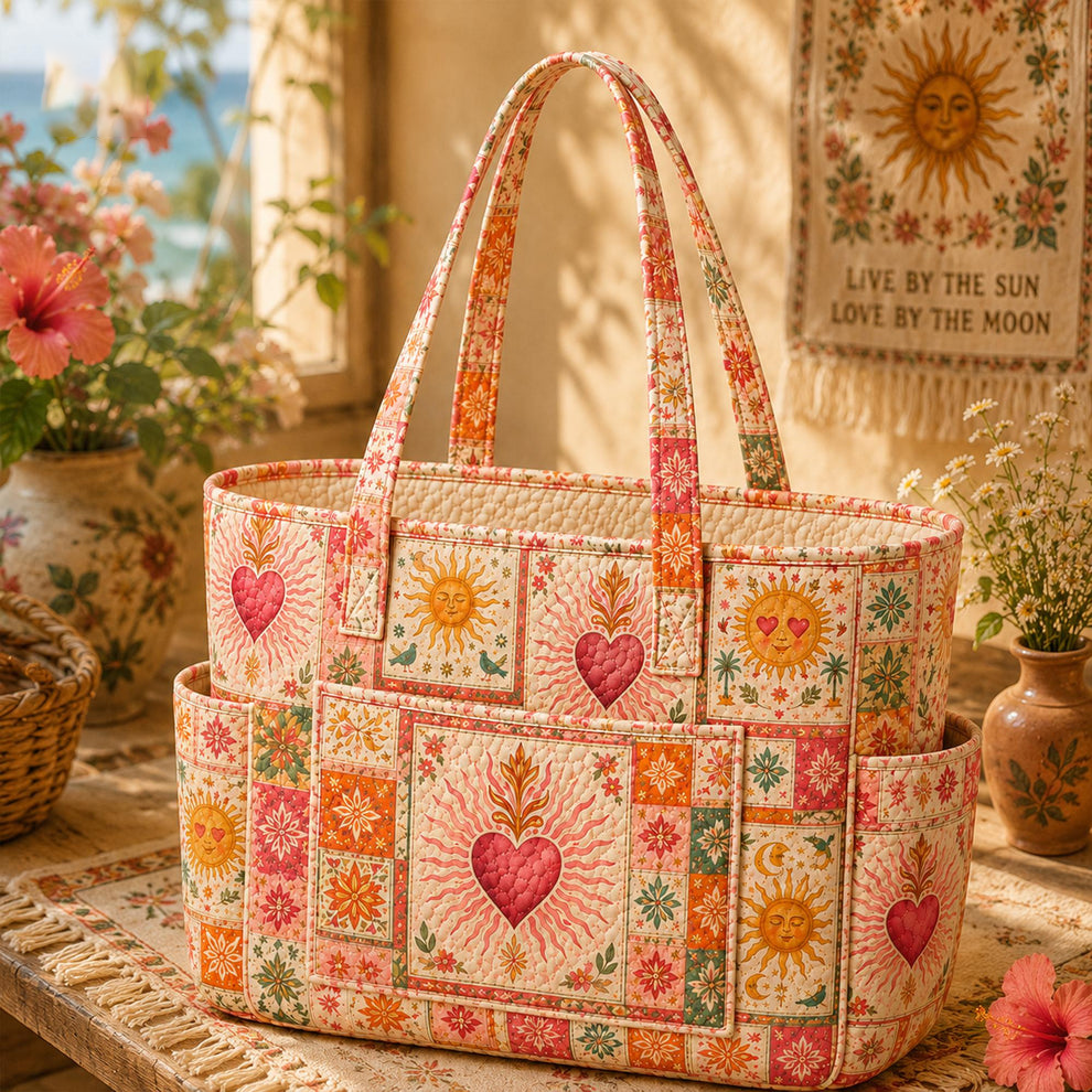Romane | Summer Beach Quilted Tote Bag