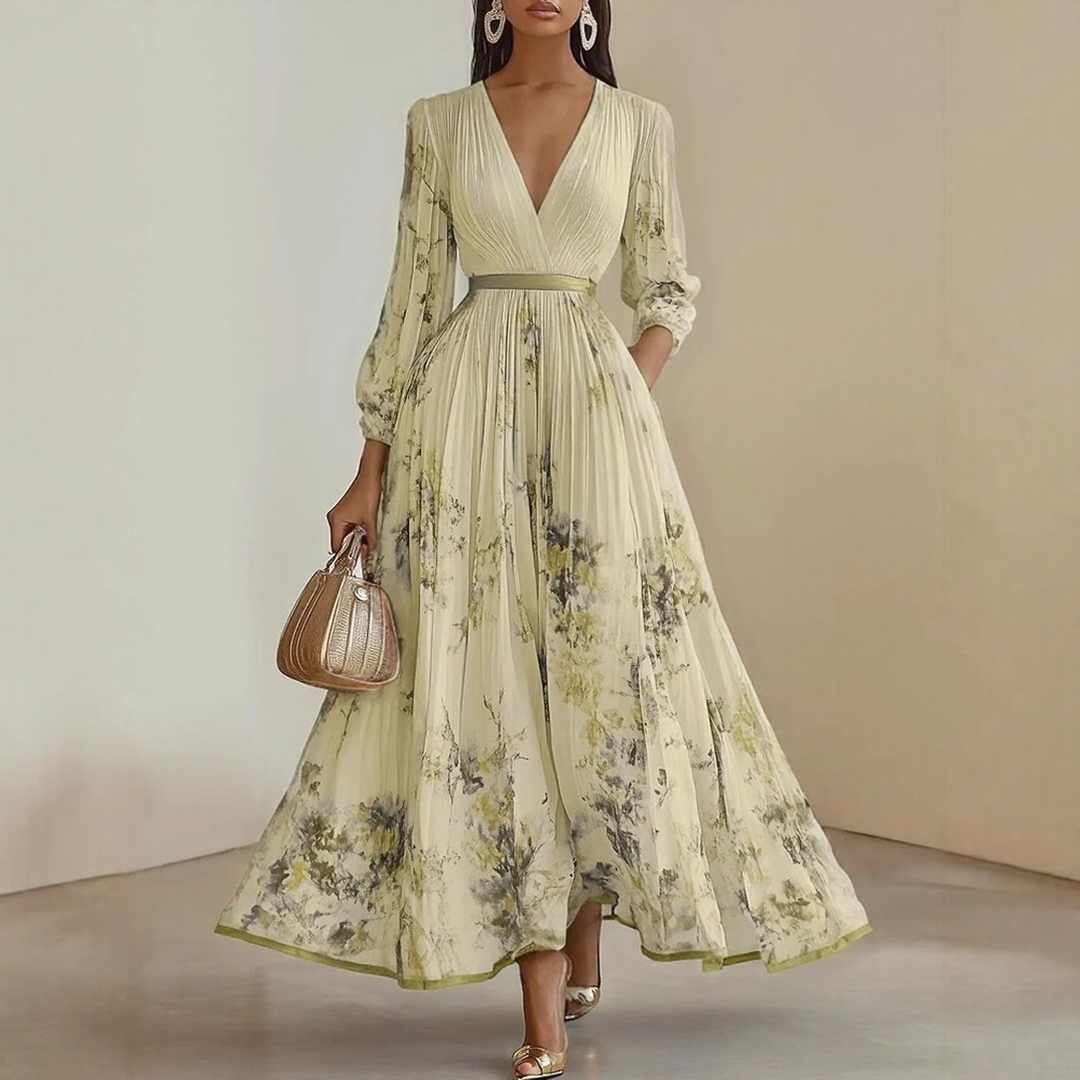 Rowella | Elegant Pleated Maxi Dress