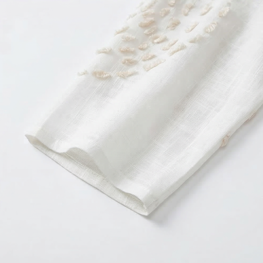 Women's Embroidered Casual Dress – White
