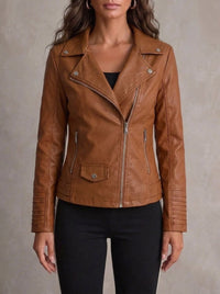 SEONAID | FAUX LEATHER BIKER JACKET