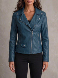 EUNA | FAUX LEATHER BIKER JACKET