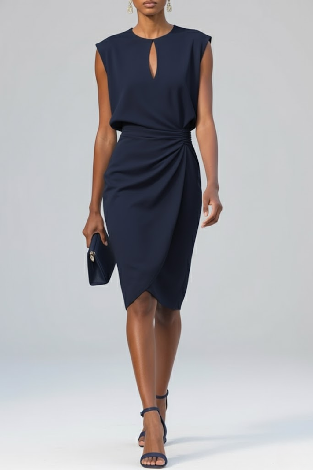 LIORA™ | Draped Midi Dress