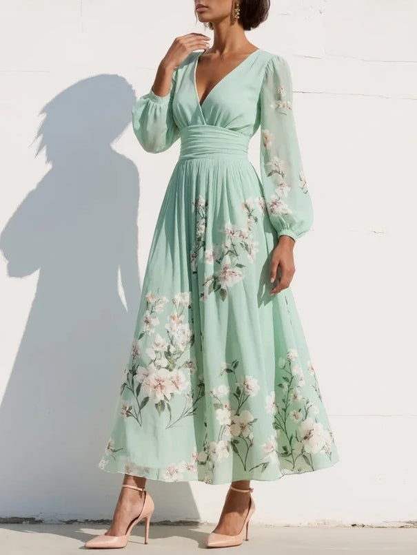 LIORA™ | Puff Sleeve Midi Dress
