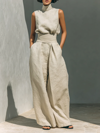 Sienna Sleeveless Top and Wide-leg Pants Set
