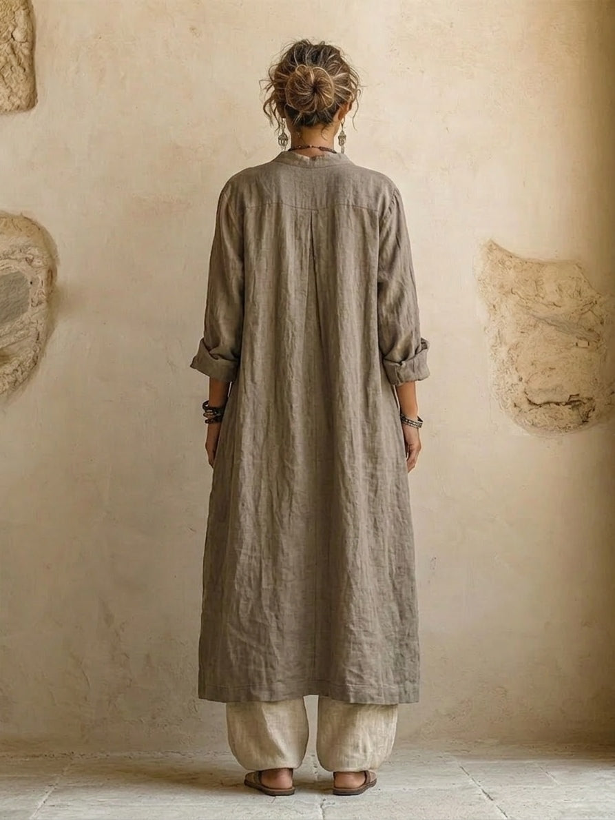 Sibilla | Coordinato tre pezzi con cardigan lungo e top stampato