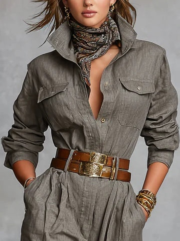 Long-Sleeve Jumpsuit