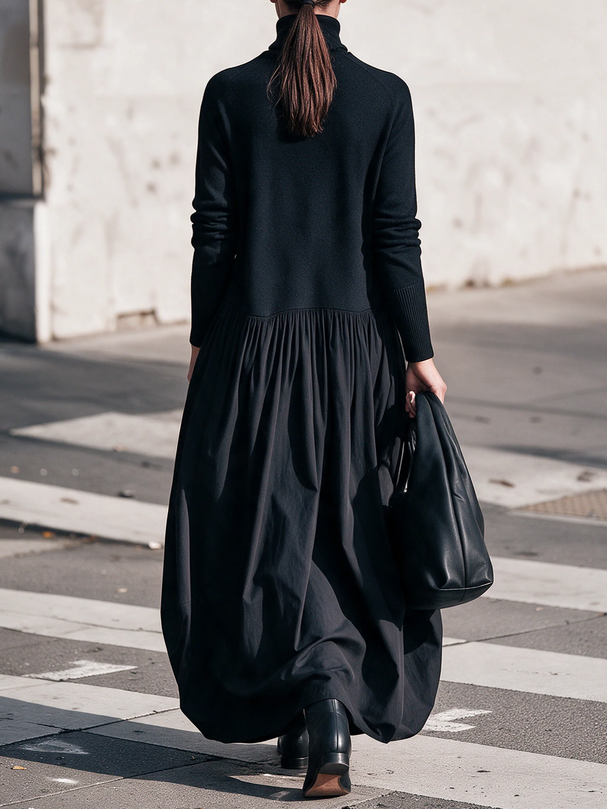 Odette oversized high-neck maxi dress, view 3