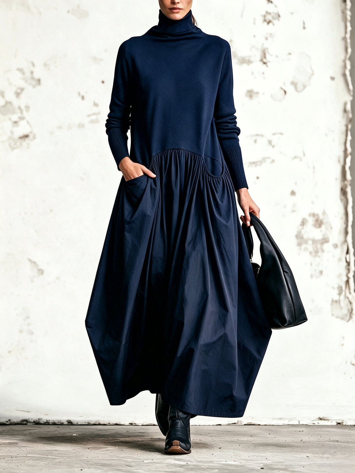 Odette oversized high-neck maxi dress, view 6