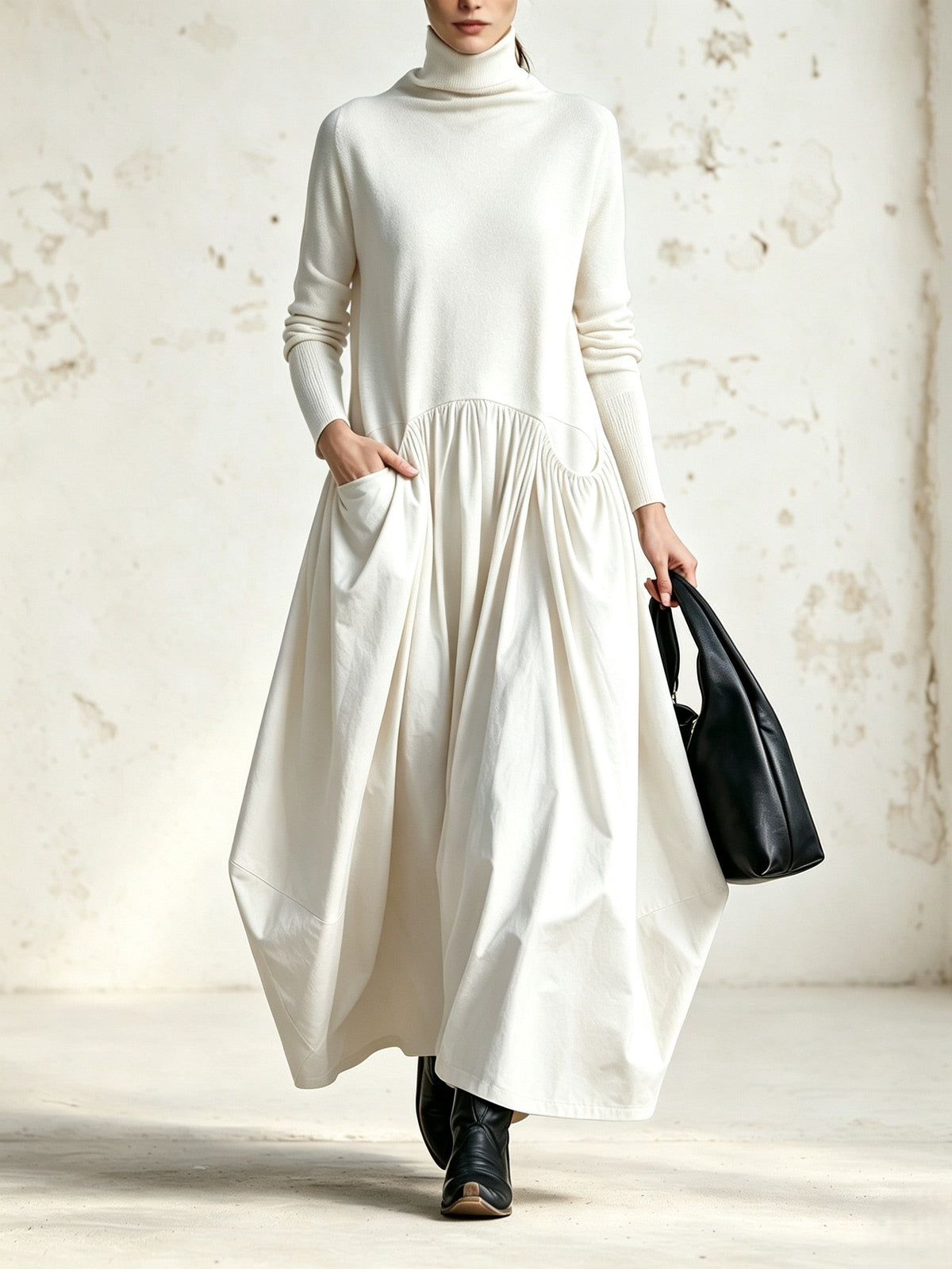 Odette oversized high-neck maxi dress, view 5