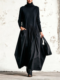 ODETTE | OVERSIZED HIGH-NECK MAXI DRESS