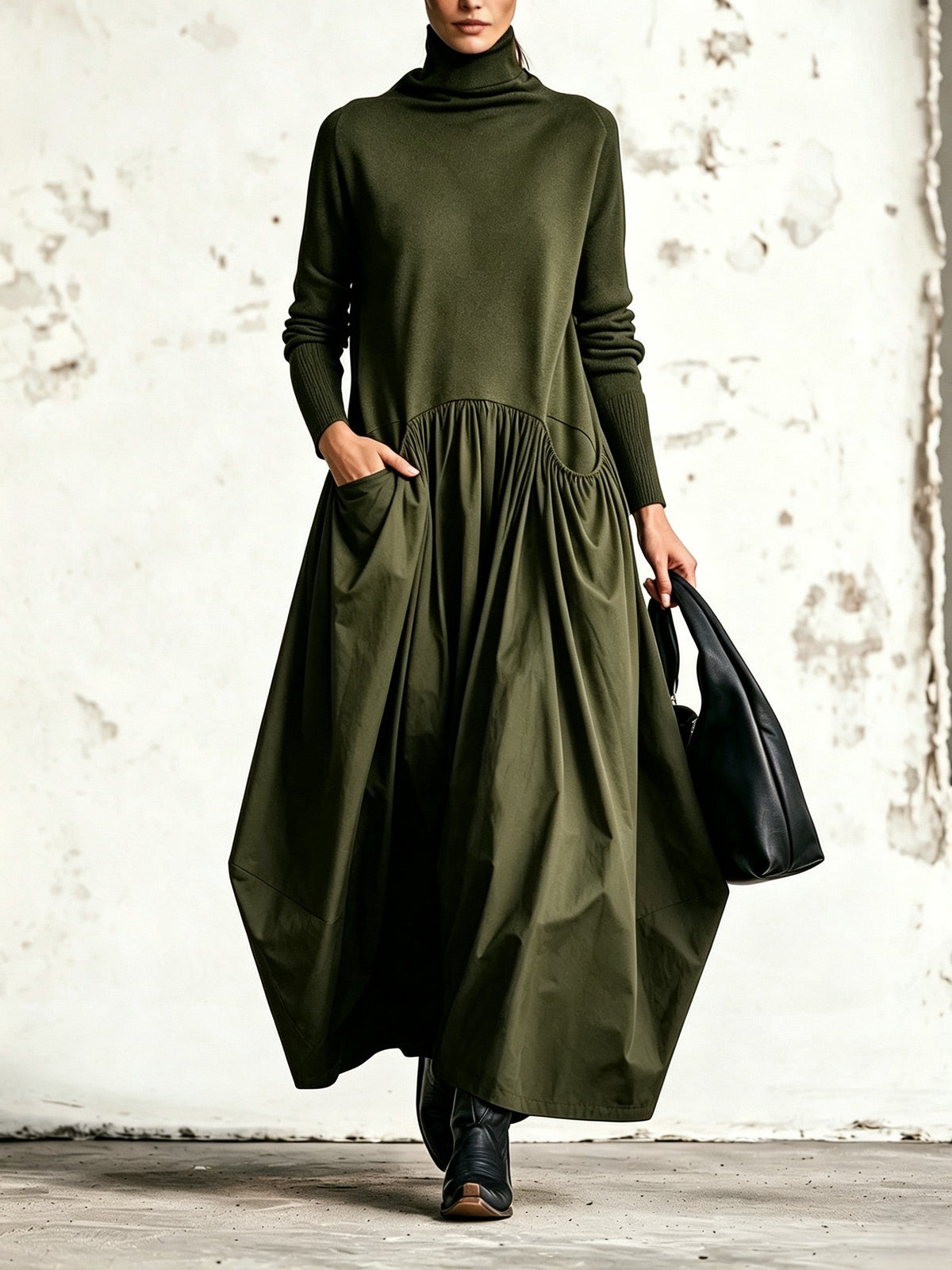 Odette oversized high-neck maxi dress, view 4