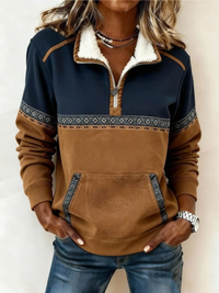 PETRONELLA | COLOUR-BLOCK HALF-ZIP JUMPER