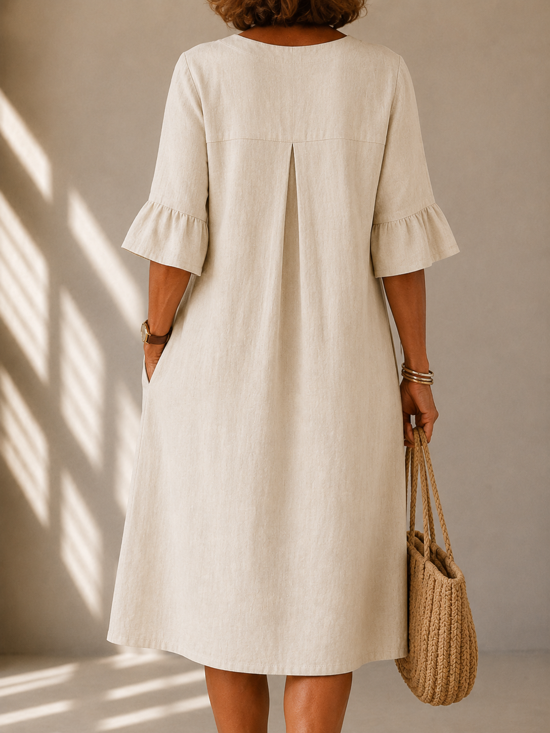 LIORA LONDON | BUTTONED GATHERED-FRONT DRESS CHARLOTTE