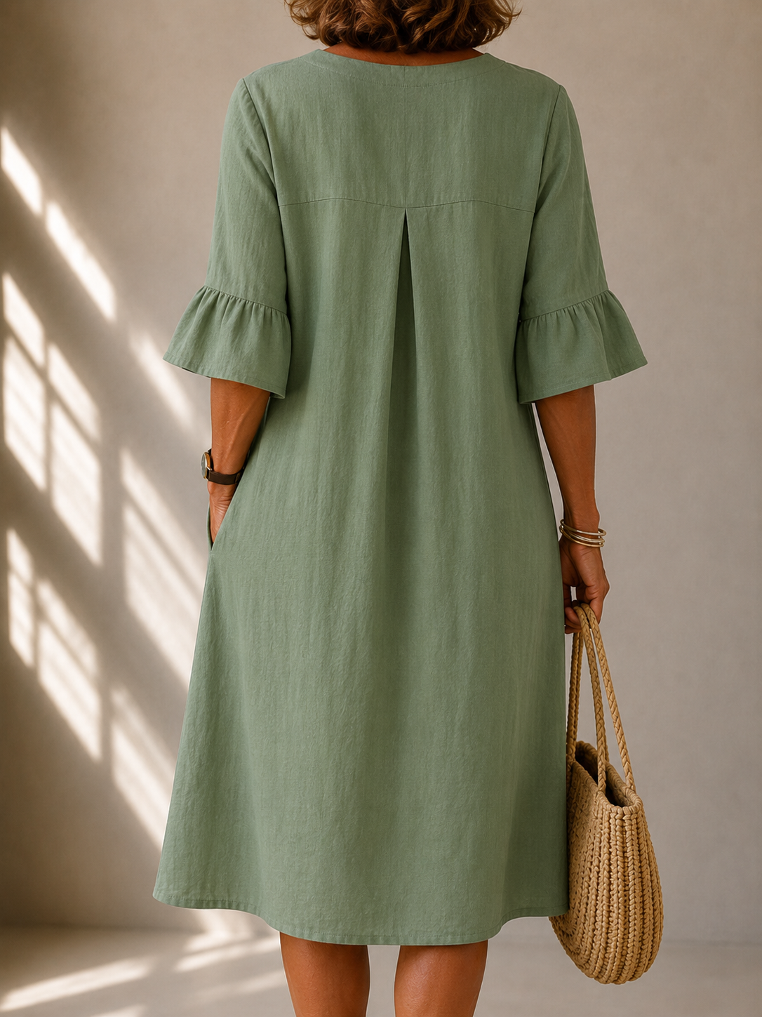 LIORA LONDON | BUTTONED FLARED-SLEEVE DRESS VÉRONIQUE