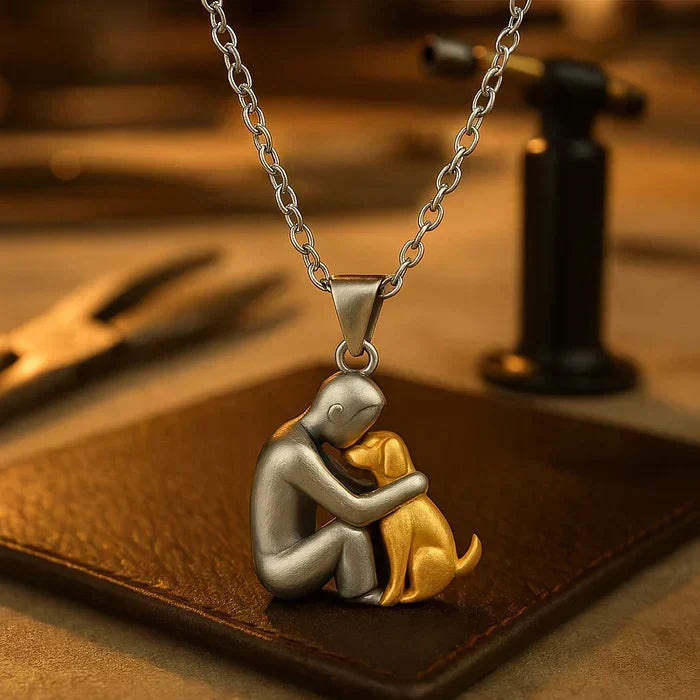 Eternal Friendship Pendant | Man & Dog