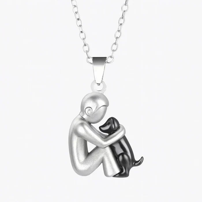 Eternal Friendship Pendant | Woman & Dog