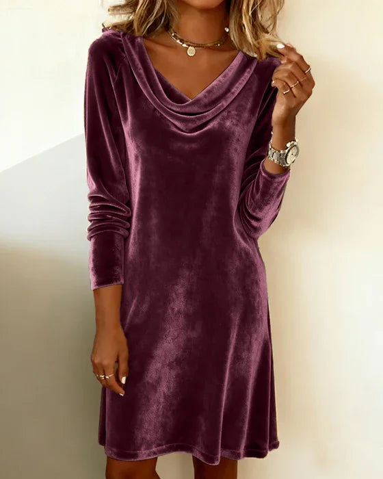 Serena | Draped Velvet Maxi Dress