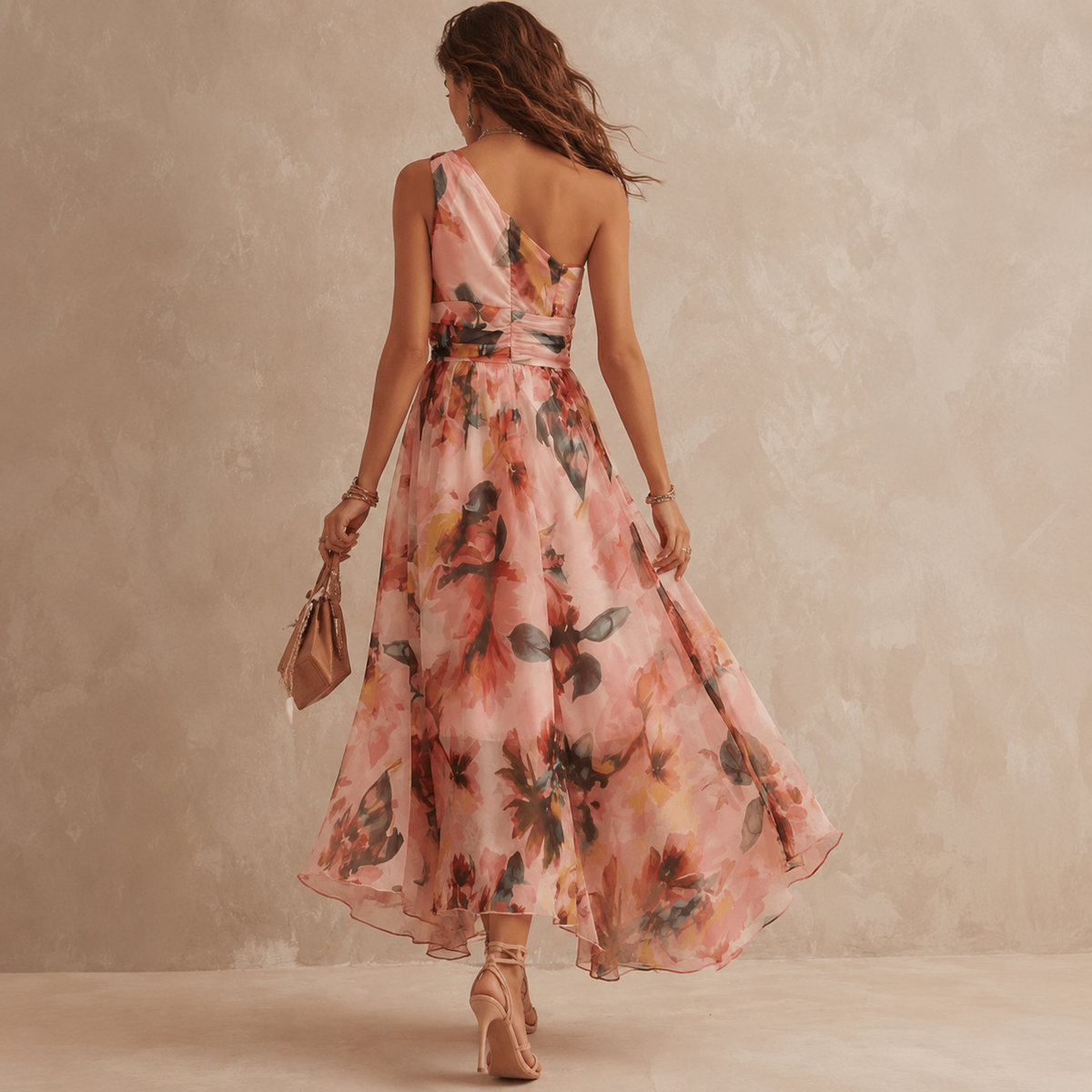 ALEXANDRA | ONE-SHOULDER FLORAL MAXI DRESS