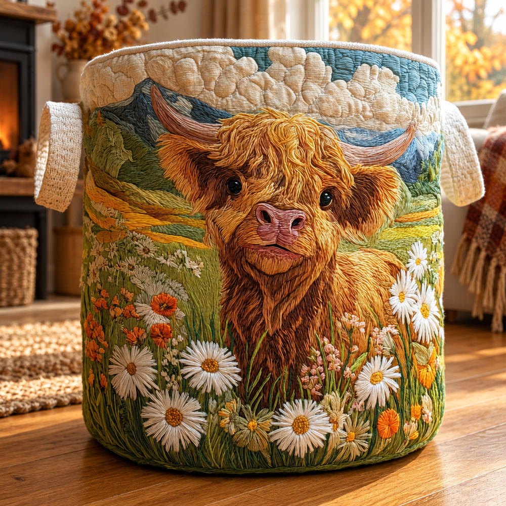 Fiorenza | Hand-Quilted Laundry Basket in an autumn interior