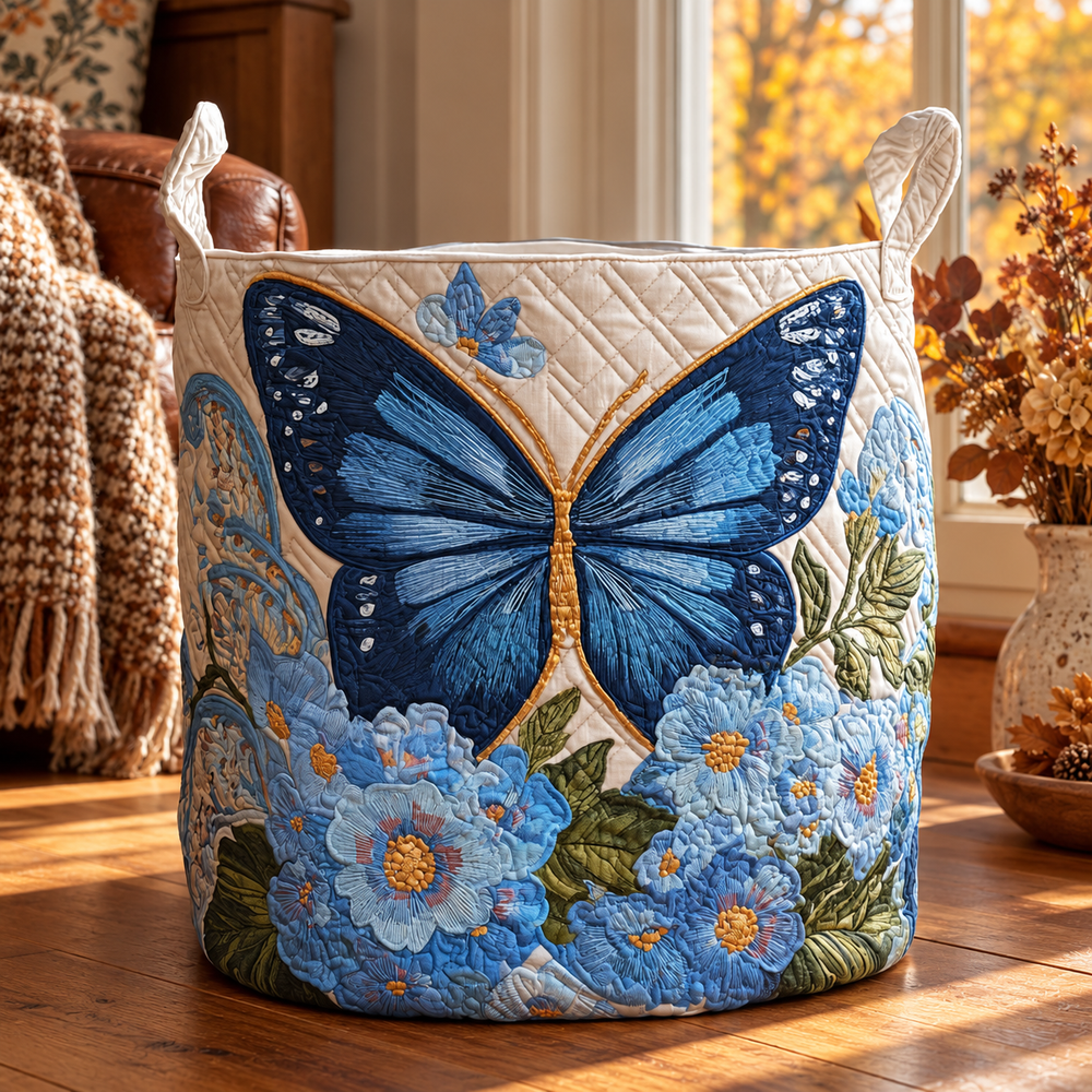 Serena | Hand-Quilted Laundry Basket in an autumn interior
