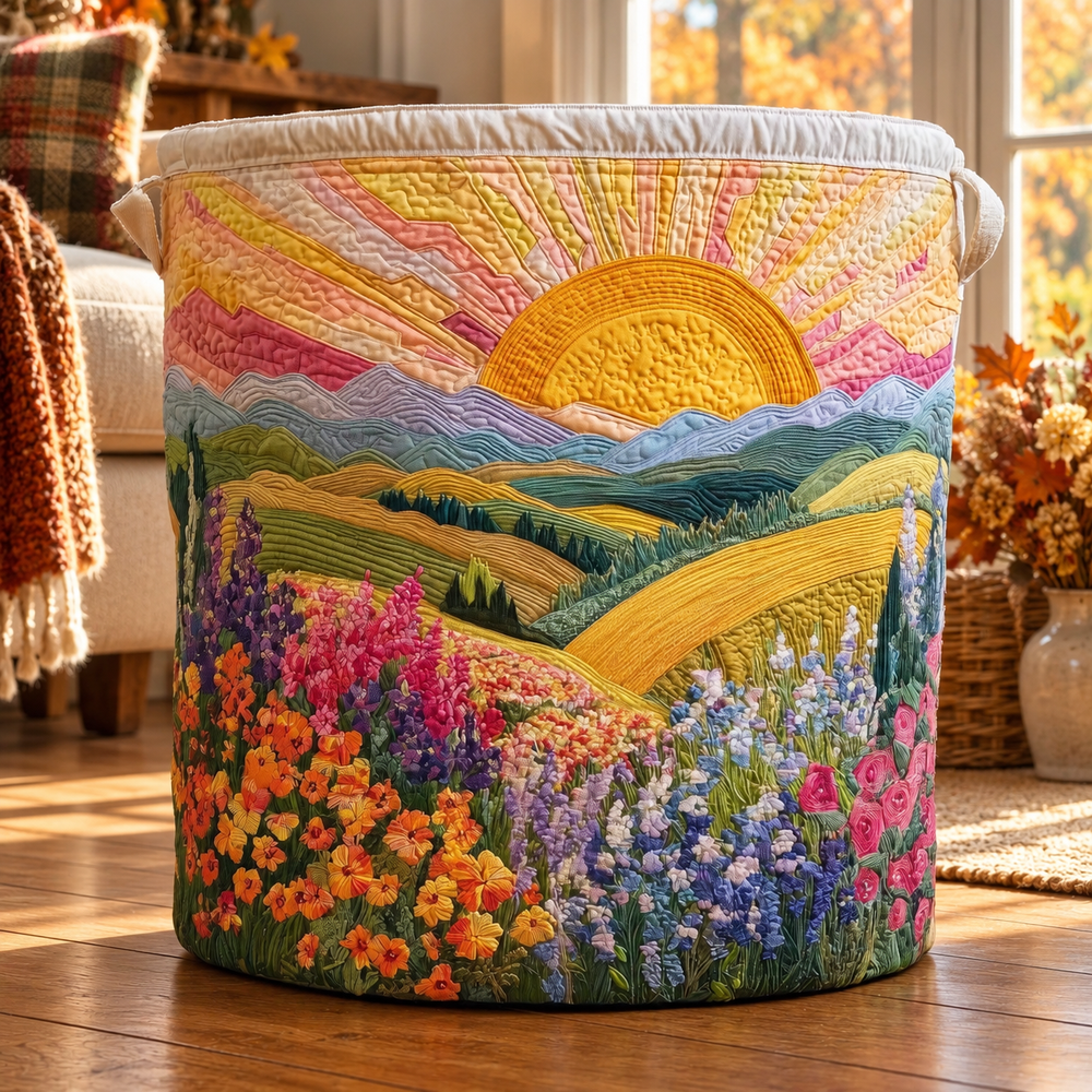 Vittoria | Hand-Quilted Laundry Basket in an autumn interior