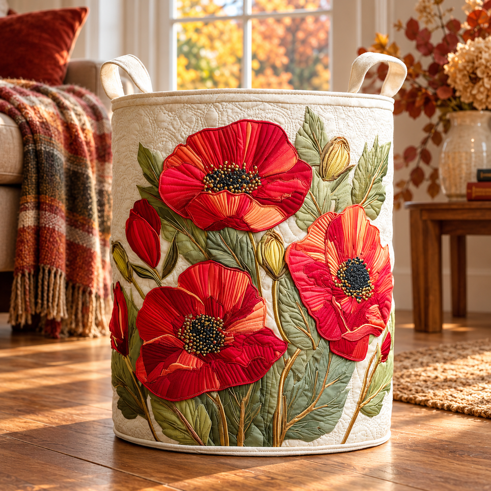 Rubina | Hand-Quilted Laundry Basket in an autumn interior