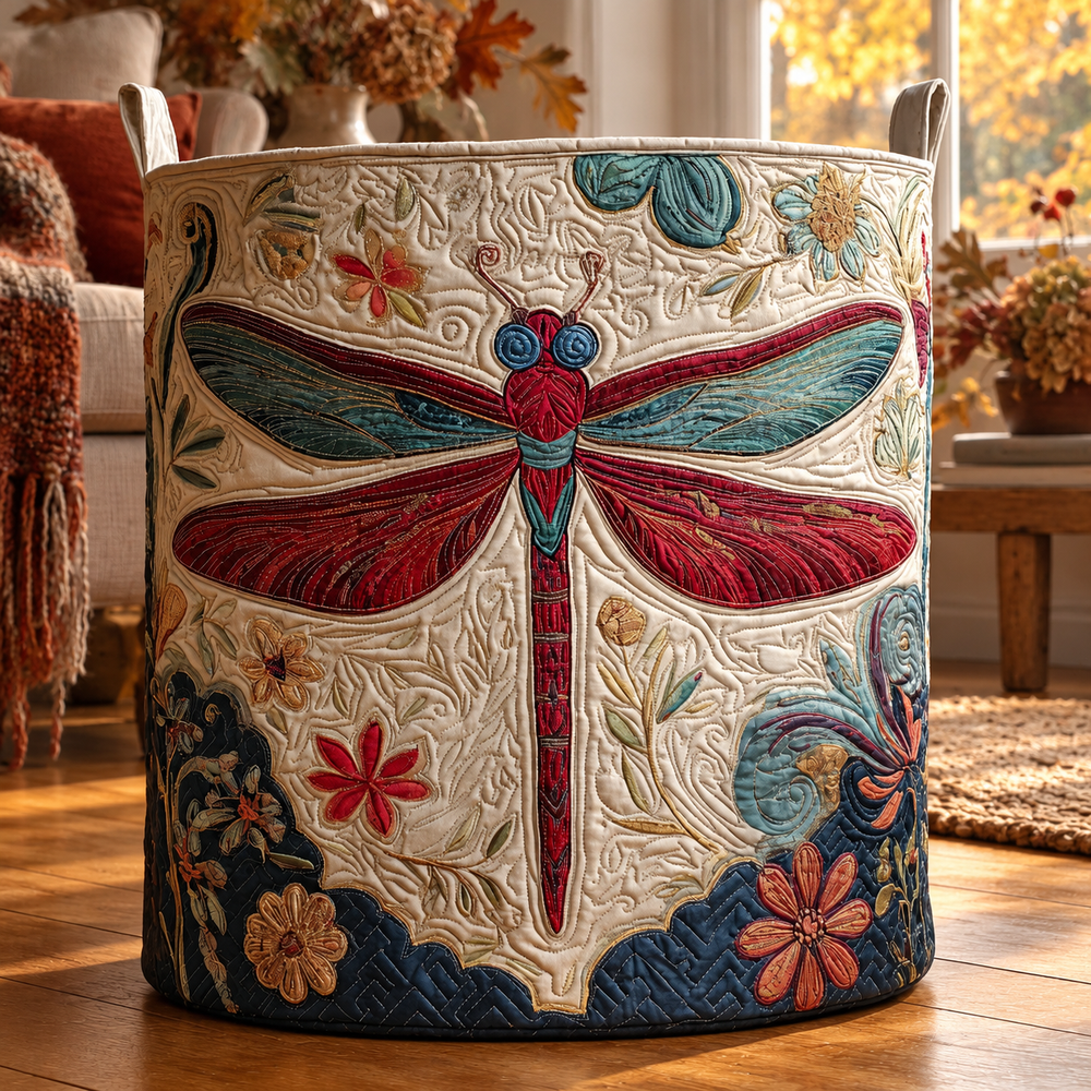 Celeste | Hand-Quilted Laundry Basket in an autumn interior
