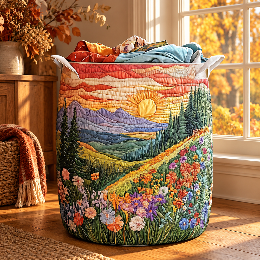 Gloria | Hand-Quilted Laundry Basket in an autumn interior