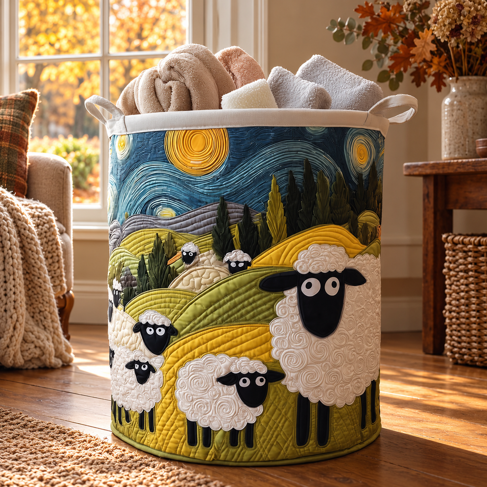 Agnese | Hand-Quilted Laundry Basket in an autumn interior