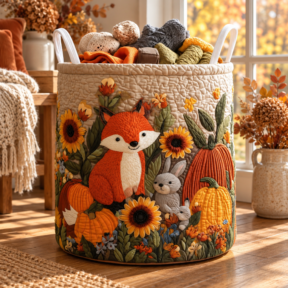 Bruno | Hand-Quilted Laundry Basket in an autumn interior