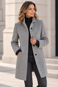 Leonora | Classic Stand-Collar Button Coat