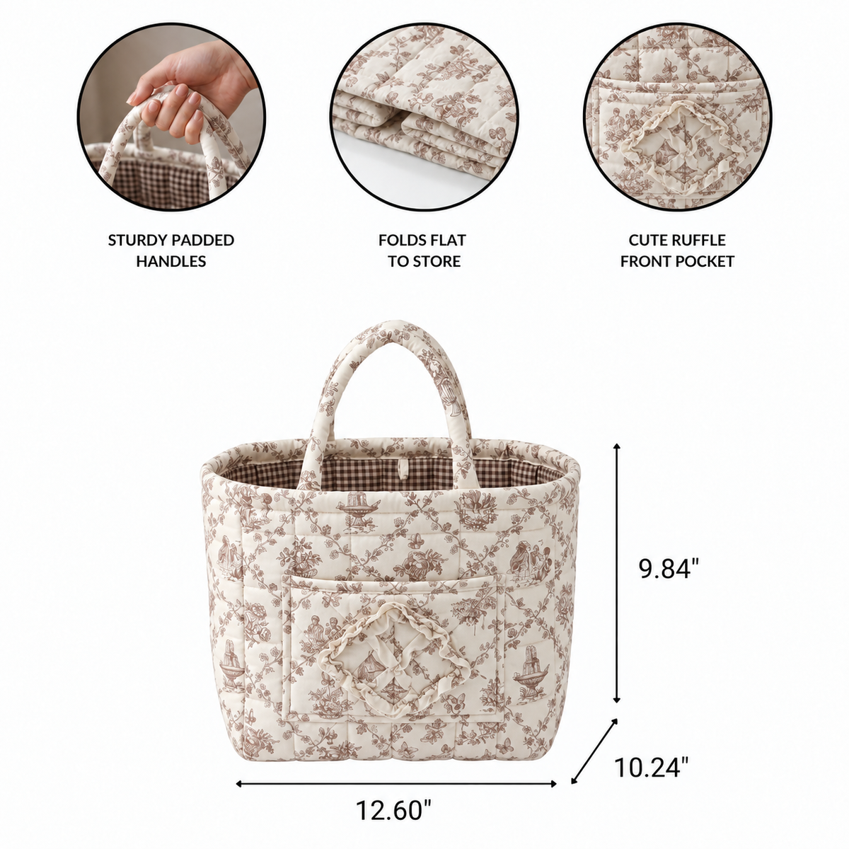 Betsy basket — features and dimensions in inches