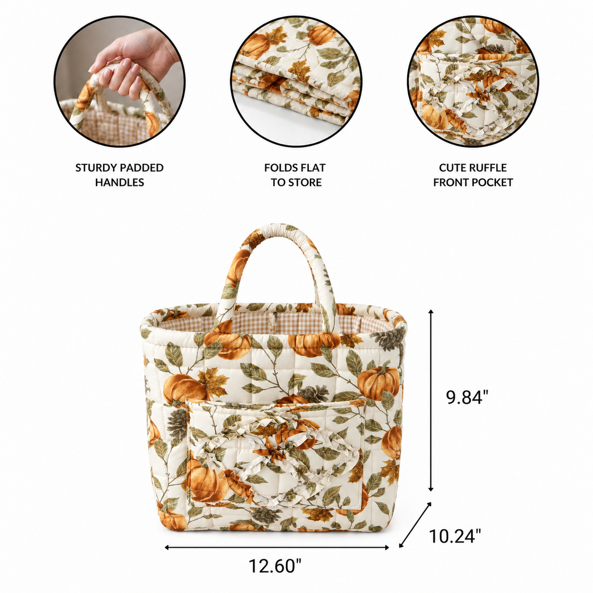 Bramble basket — features and dimensions in inches