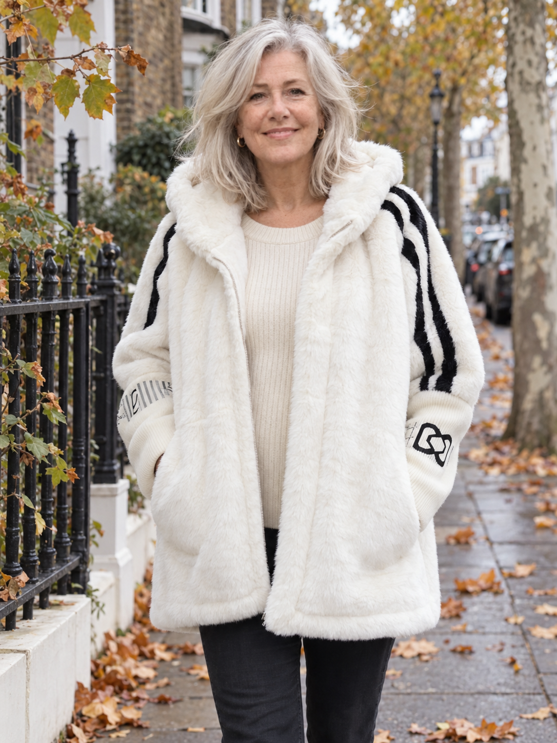 Branwen jacket in London autumn - white