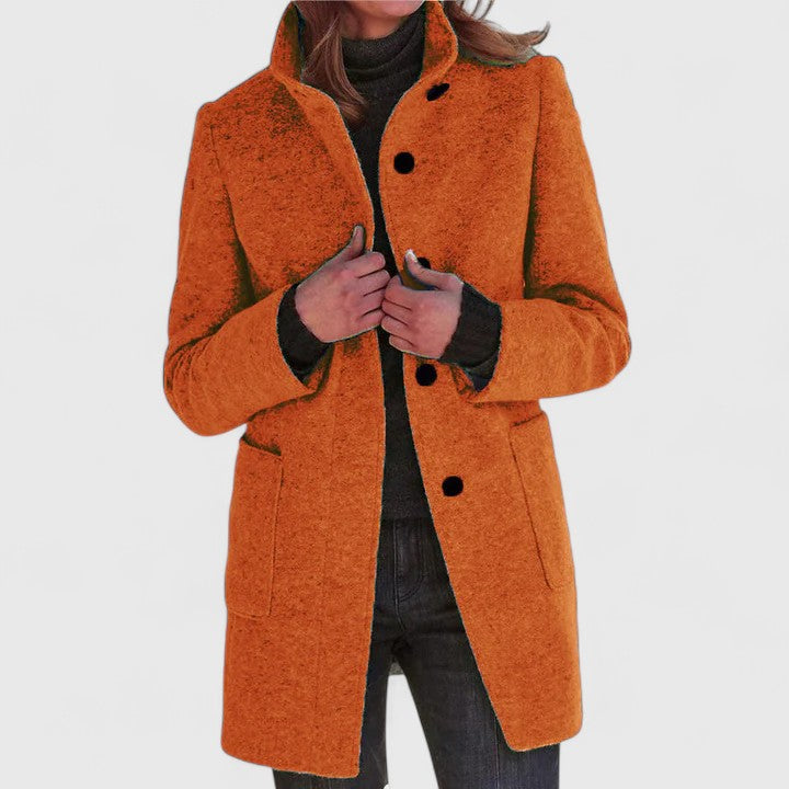 Leonora | Classic Stand-Collar Button Coat