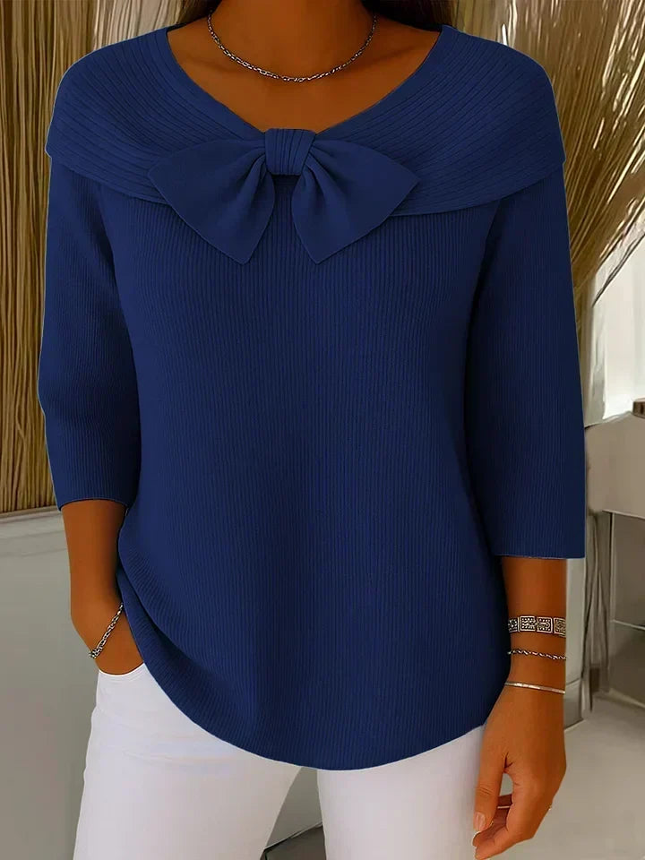 TRINIDAD | BOW-DETAIL CREW-NECK JUMPER
