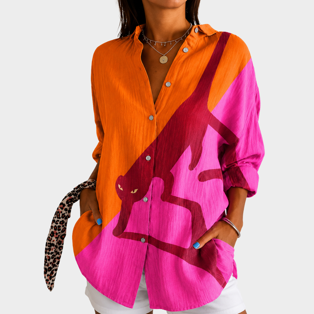 LIORA LONDON | WARM-TONED SAFARI BLOUSE