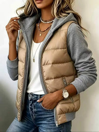 PERPETUA | HOODED PADDED LAYERED JACKET