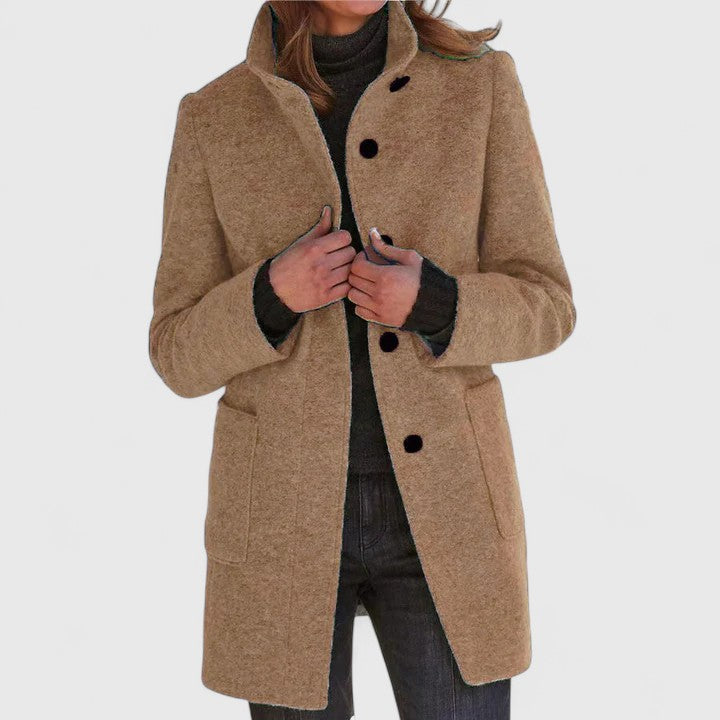 Leonora | Classic Stand-Collar Button Coat
