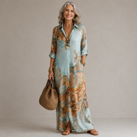 LUCASTA | VINTAGE PRINT MAXI SHIRT DRESS