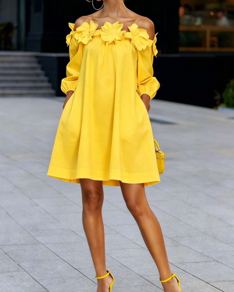 ROWENA | OFF-SHOULDER A-LINE DRESS