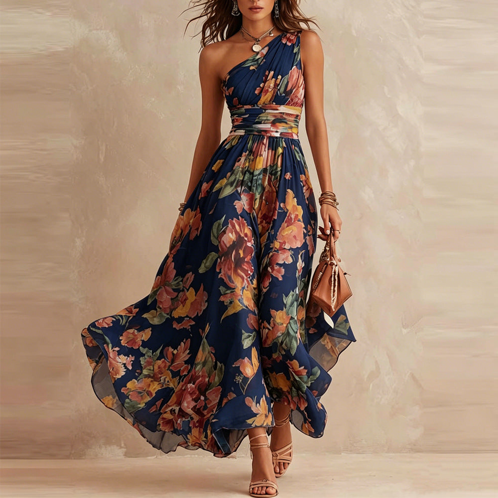 AURORA | ONE-SHOULDER FLORAL DRESS