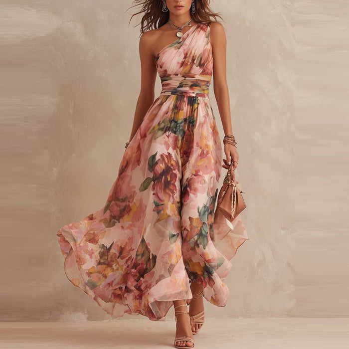AURORA | ONE-SHOULDER FLORAL DRESS