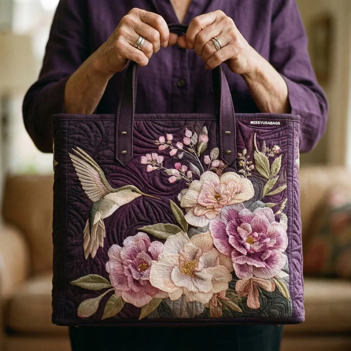 Handcrafted Bag | Hummingbirds and Orchids