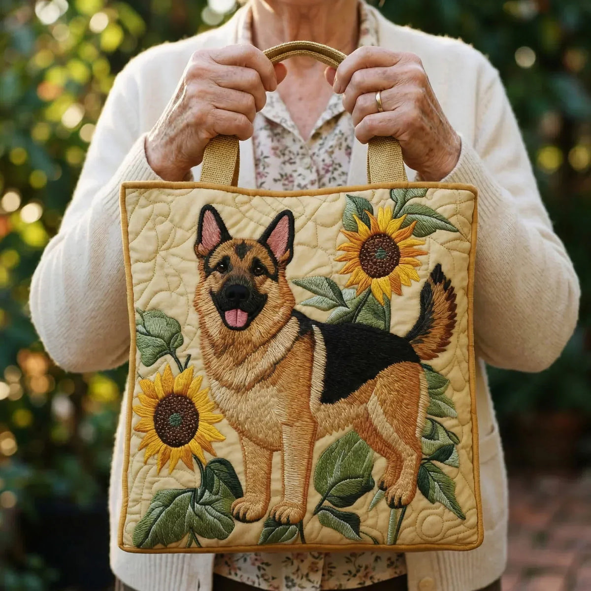 Handcrafted Bag | Floral German Shepherd
